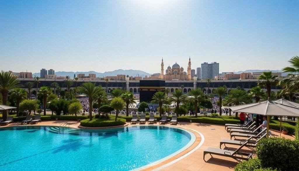 حمام السباحة في فندق شيراتون جبل الكعبة